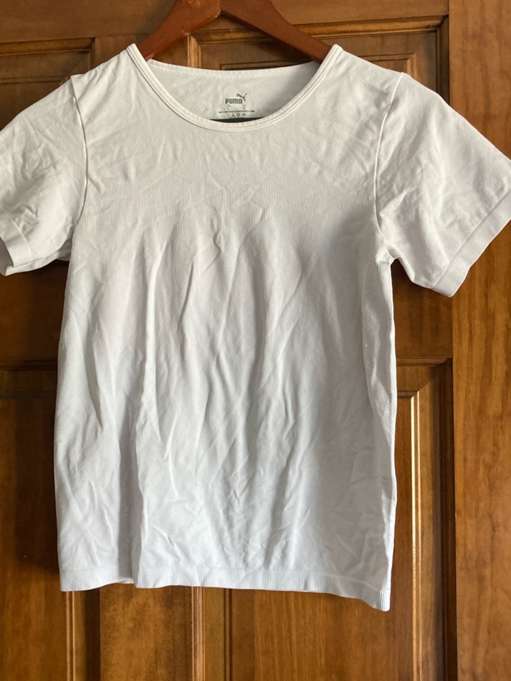 Puma White Crew Neck Short Sleeve Shirt